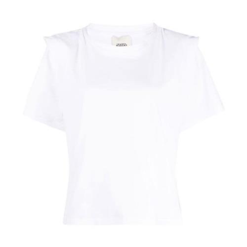 Wit Plooi-Detail T-shirt Isabel Marant , White , Dames