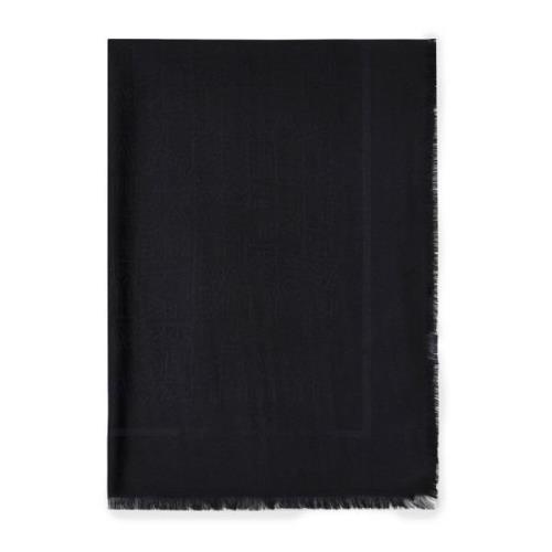 Jacquard Lettering Pashmina Sjaal Zwart Elisabetta Franchi , Black , D...