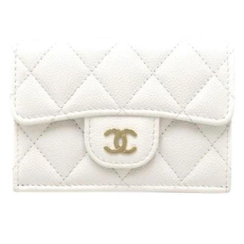 Pre-owned Leather wallets Chanel Vintage , White , Dames