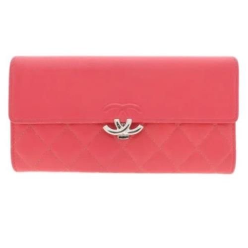 Pre-owned Leather wallets Chanel Vintage , Pink , Dames