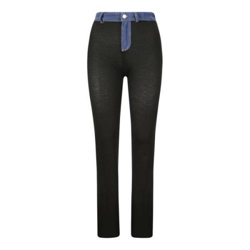 Rib Denim Broek Coperni , Black , Dames