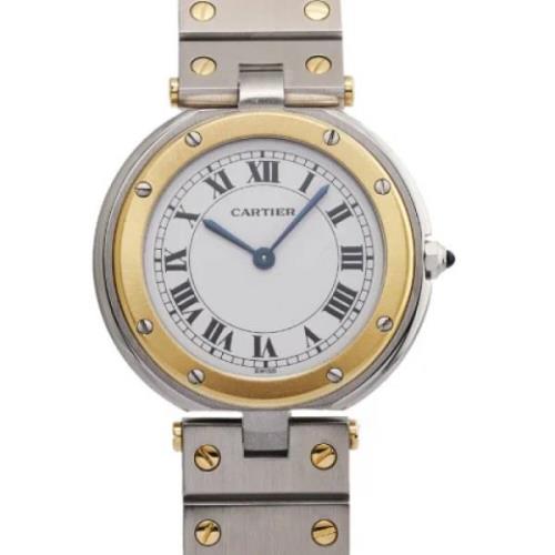 Pre-owned Stainless Steel watches Cartier Vintage , White , Dames