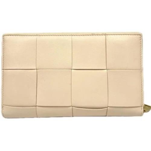 Pre-owned Leather wallets Bottega Veneta Vintage , Beige , Dames