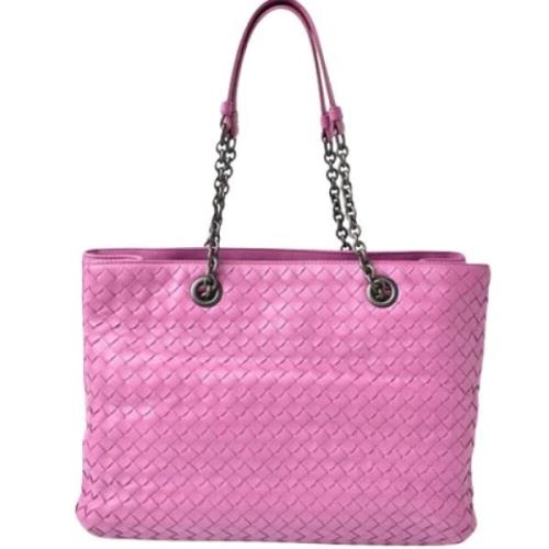 Pre-owned Leather totes Bottega Veneta Vintage , Purple , Dames