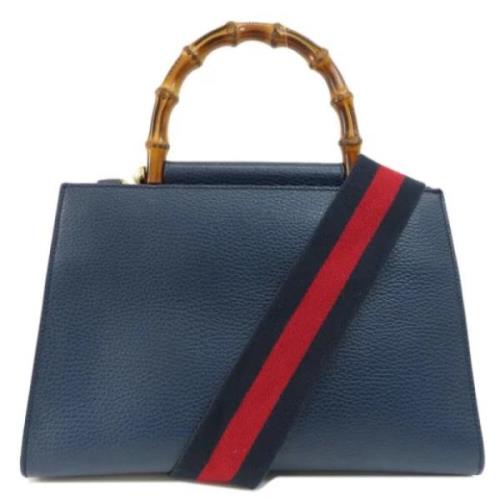 Pre-owned Leather handbags Gucci Vintage , Blue , Dames