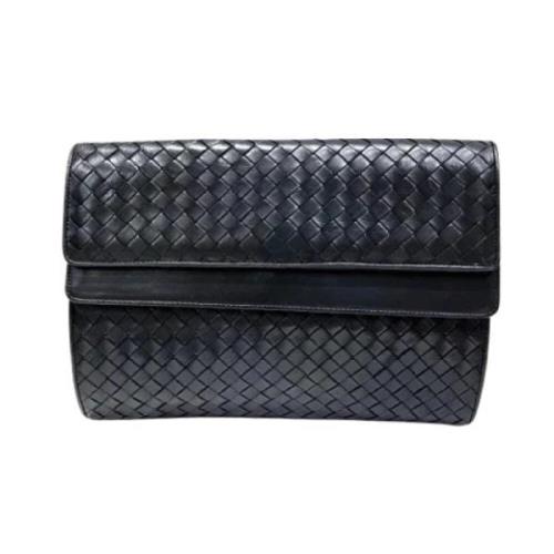 Pre-owned Leather clutches Bottega Veneta Vintage , Black , Dames