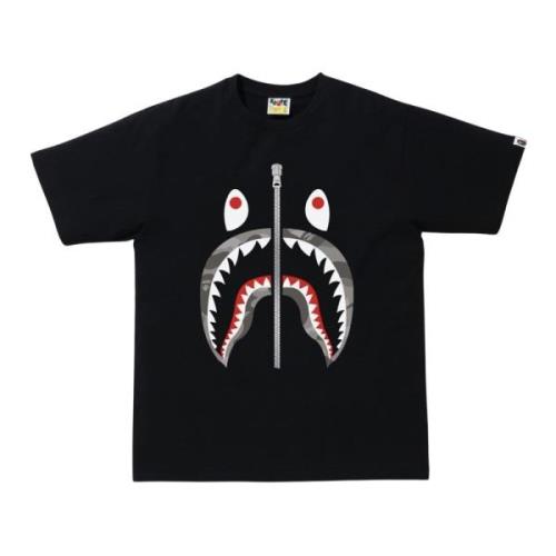 Kleur Camo Haai Tee Beperkte Oplage A Bathing APE , Black , Heren