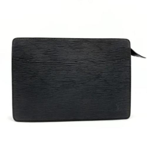 Pre-owned Leather clutches Louis Vuitton Vintage , Black , Dames