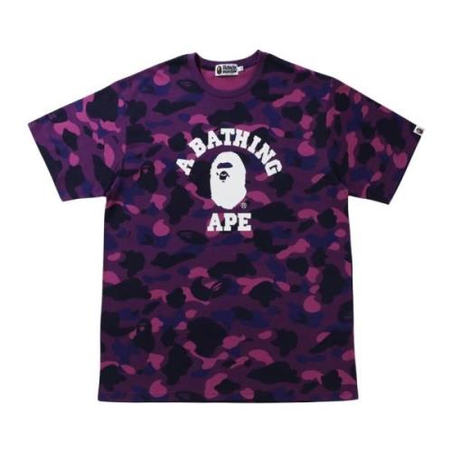 Paarse Camo College Tee Ss21 A Bathing APE , Purple , Heren