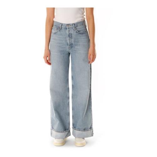 Wide Leg High Rise Jeans Agolde , Blue , Dames