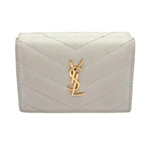 Pre-owned Leather wallets Yves Saint Laurent Vintage , Gray , Dames