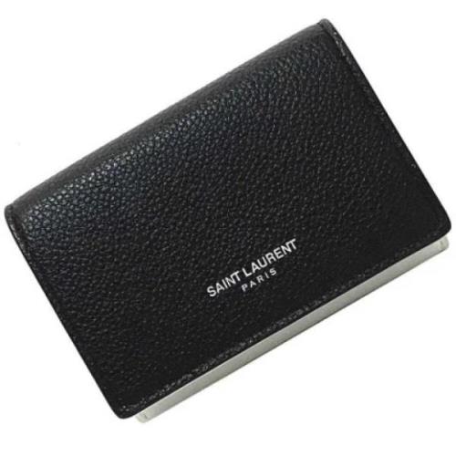 Pre-owned Leather wallets Yves Saint Laurent Vintage , Black , Dames