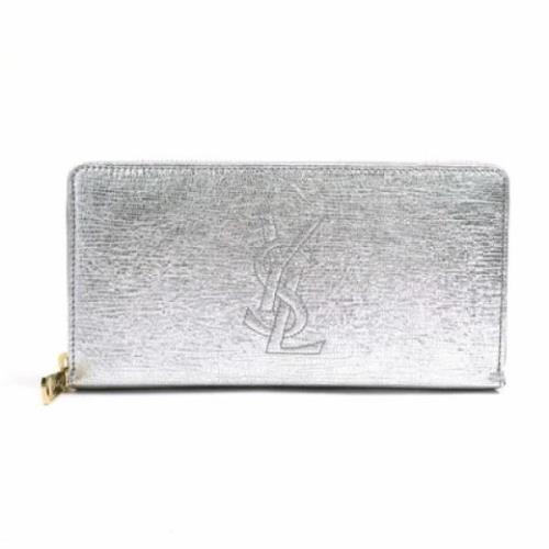 Pre-owned Leather wallets Yves Saint Laurent Vintage , Gray , Dames