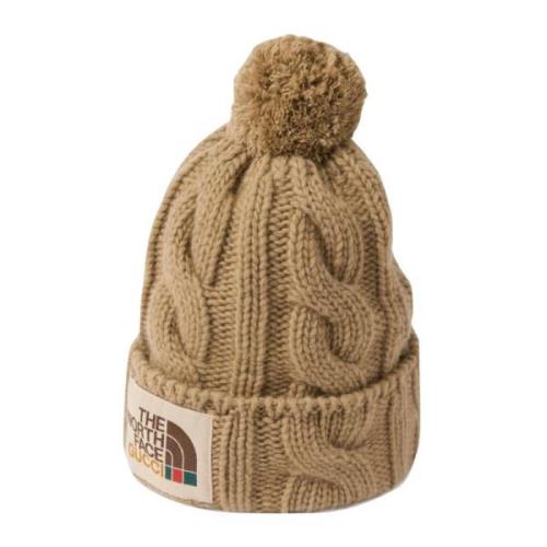 Beperkte Oplage Wol Beanie Beige Gucci , Beige , Unisex