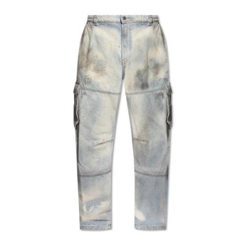 Jeans D-Fish-Cargo L.32 Diesel , Blue , Heren