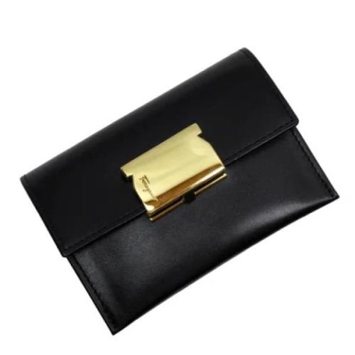 Pre-owned Leather wallets Salvatore Ferragamo Pre-owned , Black , Dame...