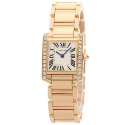 Pre-owned Rose Gold watches Cartier Vintage , White , Dames