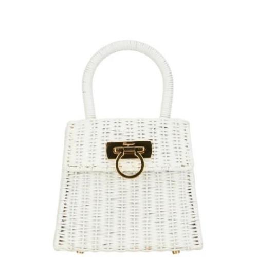 Pre-owned Leather handbags Salvatore Ferragamo Pre-owned , White , Dam...