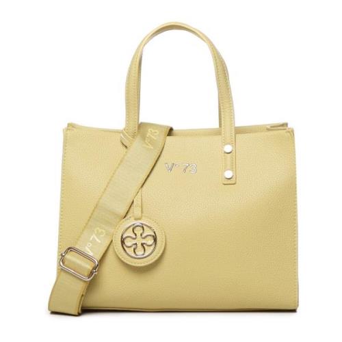 Gele Ecoleather Tas met Handvatten V73 , Yellow , Dames