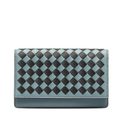 Pre-owned Leather wallets Bottega Veneta Vintage , Blue , Dames