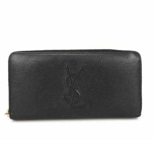 Pre-owned Leather wallets Yves Saint Laurent Vintage , Black , Dames