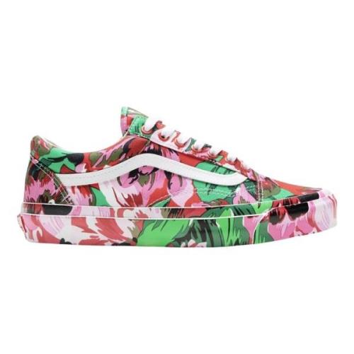 Beperkte Oplage Bloemen Rood Wit Sneakers Vans , Multicolor , Heren