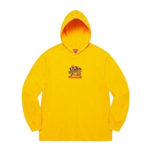 Draken Hoodie Goud Lange Mouw Top Supreme , Yellow , Heren