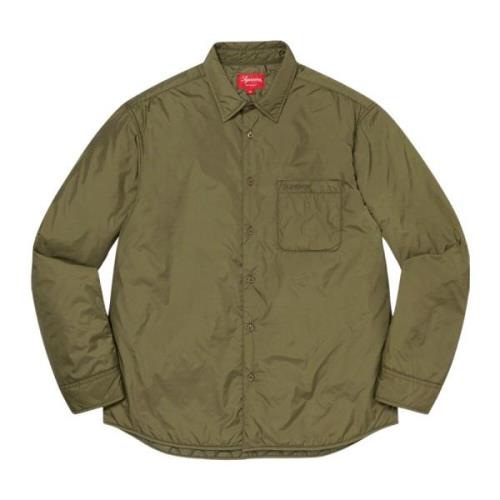 Beperkte Oplage Nylon Gevulde Shirt Olijf Supreme , Green , Heren