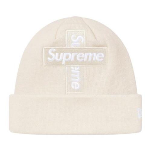 Limited Edition Cross Box Logo Beanie Supreme , Beige , Unisex