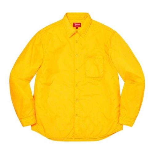 Beperkte Oplage Nylon Gevulde Shirt Geel Supreme , Yellow , Heren