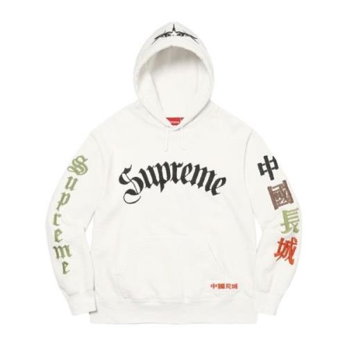 Grote Chinese Muur Zwaard Hoodie Wit Supreme , White , Heren