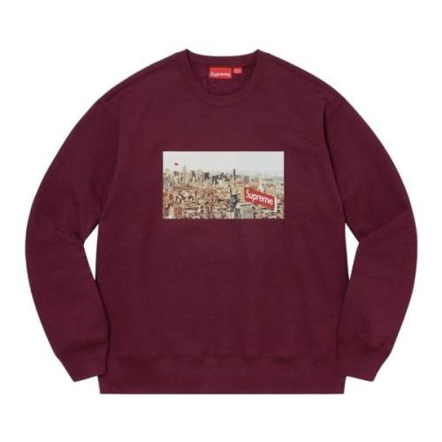 Beperkte oplage Aerial Crewneck Burgundy Supreme , Red , Heren