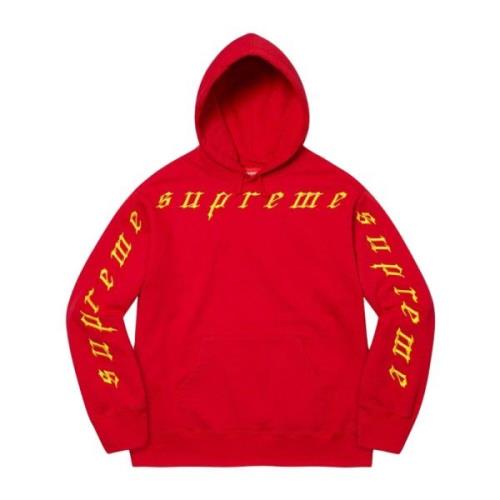 Limited Edition Verhoogd Borduurwerk Hoodie Rood Supreme , Red , Heren