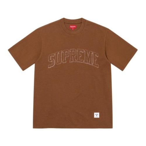 Beperkte Oplage Schets Geborduurde Top Bruin Supreme , Brown , Heren