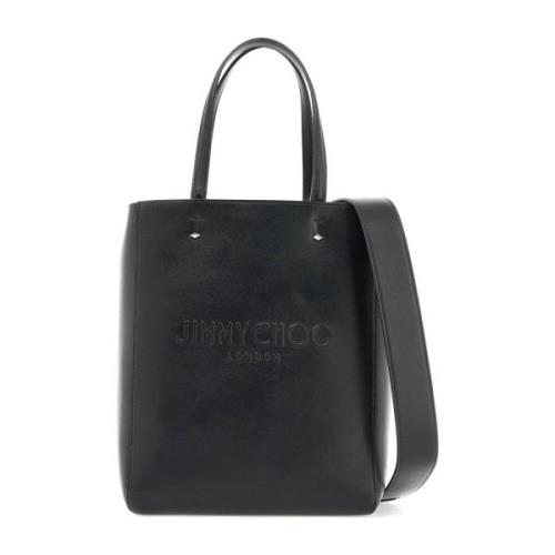 Geëmbosseerd Logo Leren Tote Tas Jimmy Choo , Black , Heren