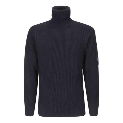 Lamswol Roll Neck Gebreide Trui C.p. Company , Blue , Heren