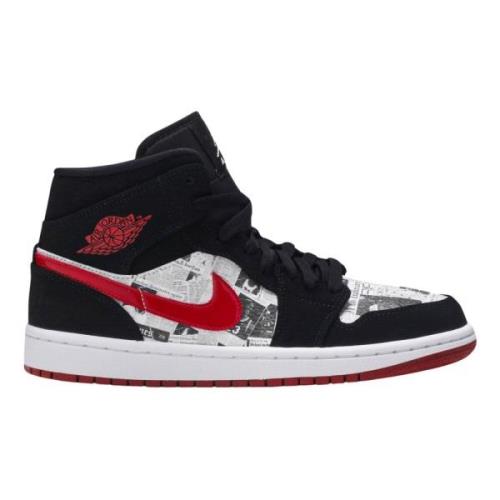 Beperkte oplage Air Jordan 1 Mid Krant Nike , Multicolor , Heren