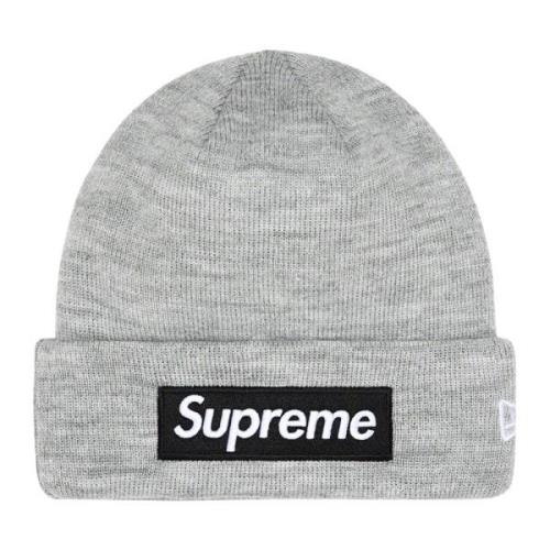 Limited Edition Box Logo Beanie Heather Grey Supreme , Gray , Heren