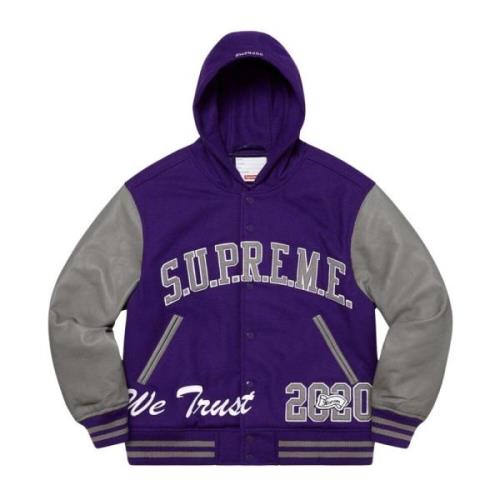 Paarse King Varsity Jacket Limited Edition Supreme , Purple , Heren