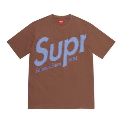 Intarsia Spellout Bruin T-shirt Supreme , Brown , Heren