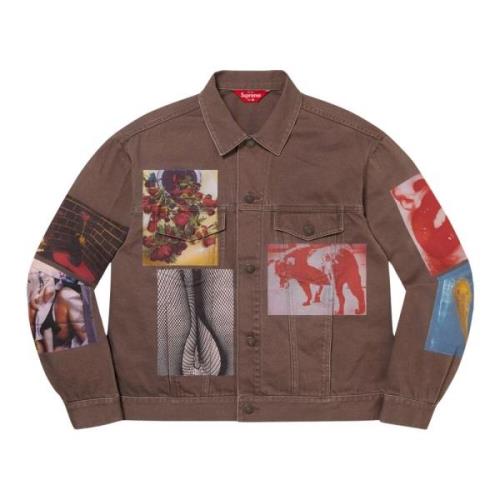 Beperkte oplage Denim Trucker Jacket Bruin Supreme , Brown , Heren