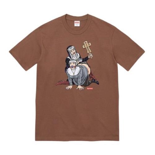 Klassieke Katoenen Grafische Tee Bruin Supreme , Brown , Heren