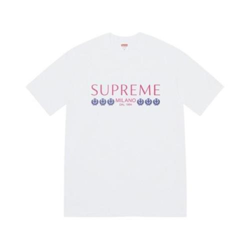 Exclusieve Milano Tee in Wit Supreme , White , Heren