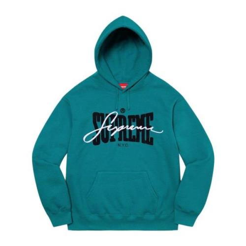 Beperkte Oplage Geborduurde Chenille Hoodie Donker Teal Supreme , Blue...