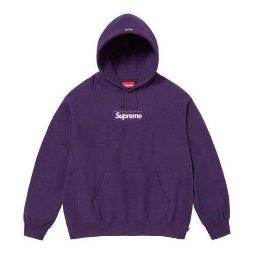 Donkerpaarse Box Logo Hoodie Supreme , Purple , Heren