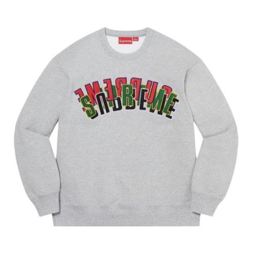 Exclusieve Stacked Crewneck Fleece Supreme , Gray , Heren