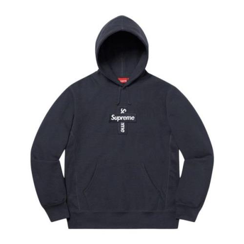 Beperkte oplage Cross Box Logo Hoodie Navy Supreme , Blue , Heren