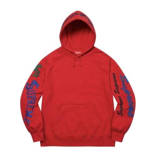 Rode Multi Logo Hoodie Beperkte Oplage Supreme , Red , Heren