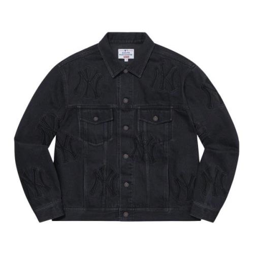 Beperkte oplage Denim Trucker Jacket Supreme , Black , Heren