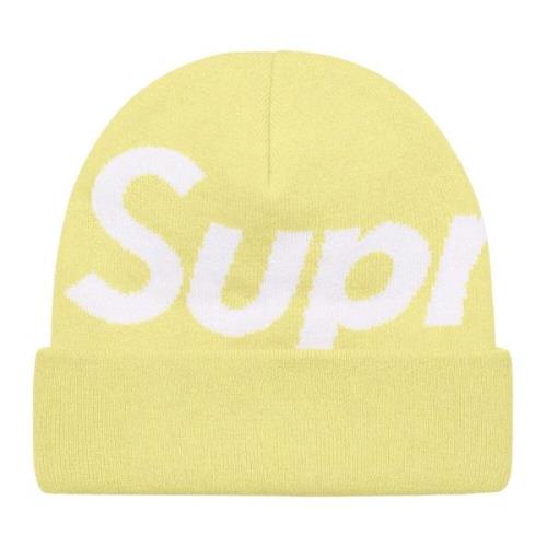 Beperkte Oplage Groot Logo Beanie Geel Supreme , Yellow , Unisex